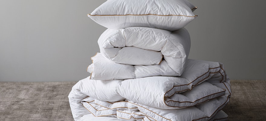 Duvet, pillows and mattress pads