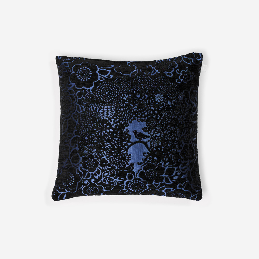BLACKBIRD cushion: black-blue