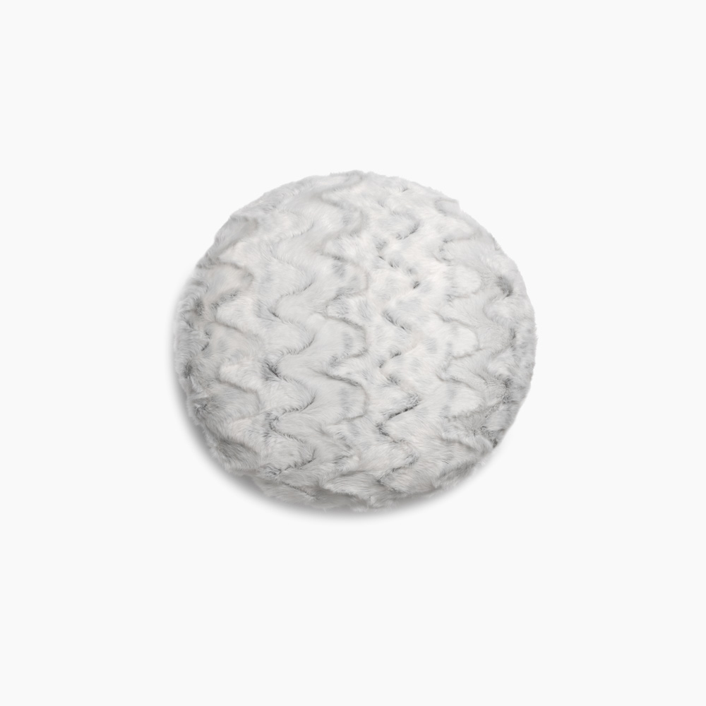 CECILIA round cushion: white-grey